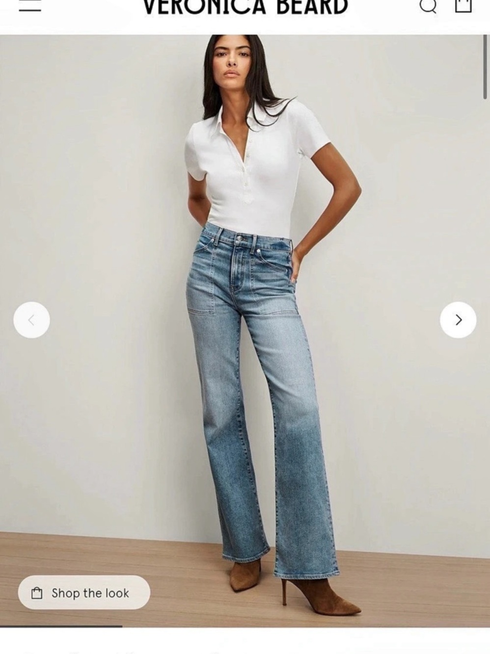 Veronica Beard Crosbie Slim Wide-Leg Jean Blue